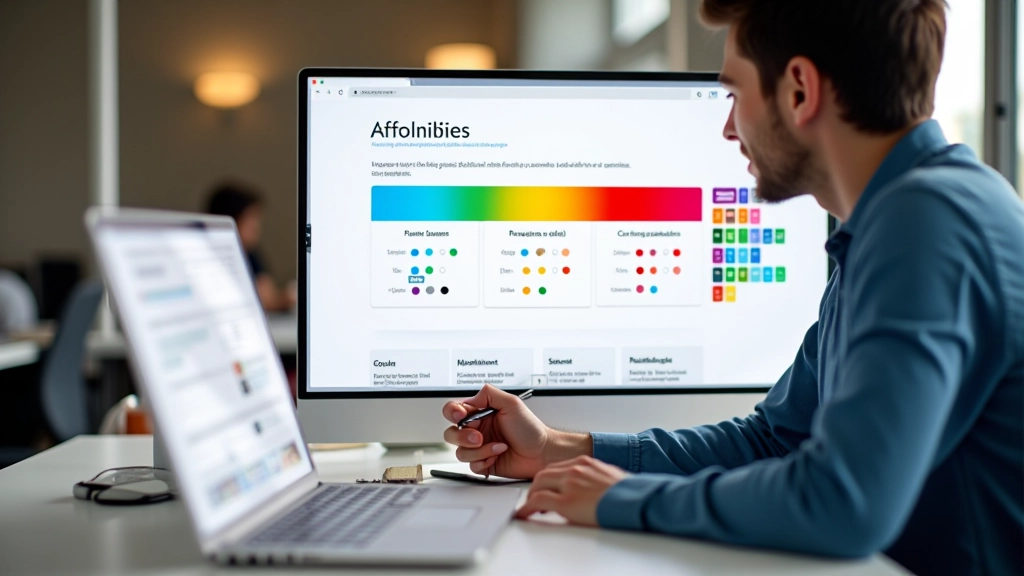 Écran de test de contraste avec outils et vérificateurs de conformité WCAG