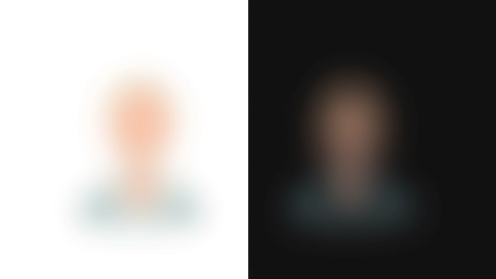 Graphique montrant les niveaux de contraste de couleurs sur fond clair versus fond sombre