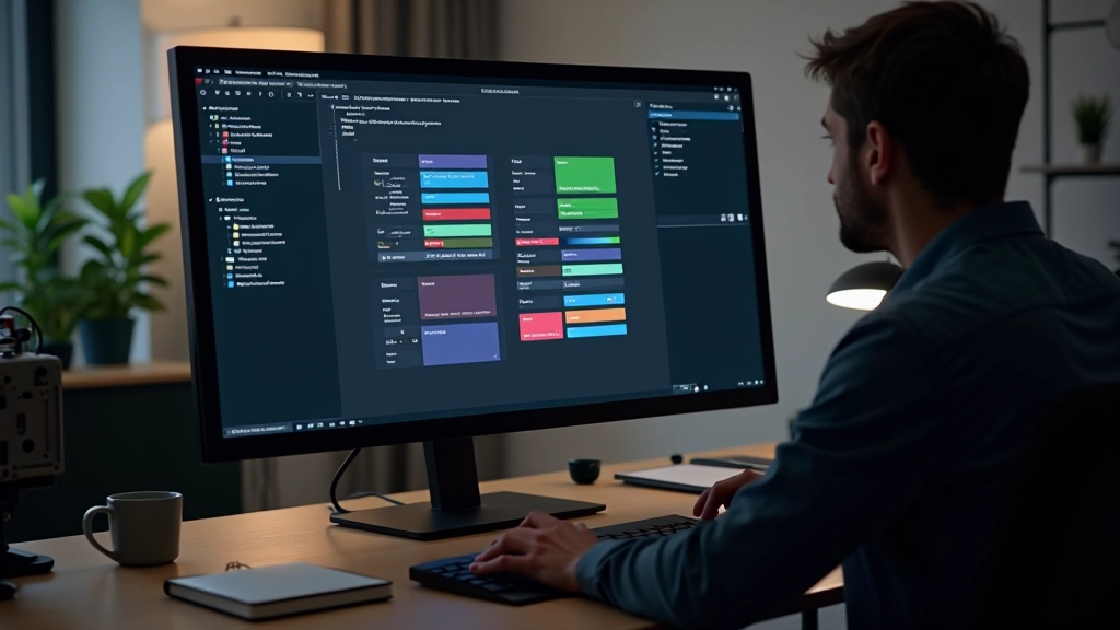 Interface de designer affichant le système de variables CSS et les palettes de couleurs en mode clair et sombre